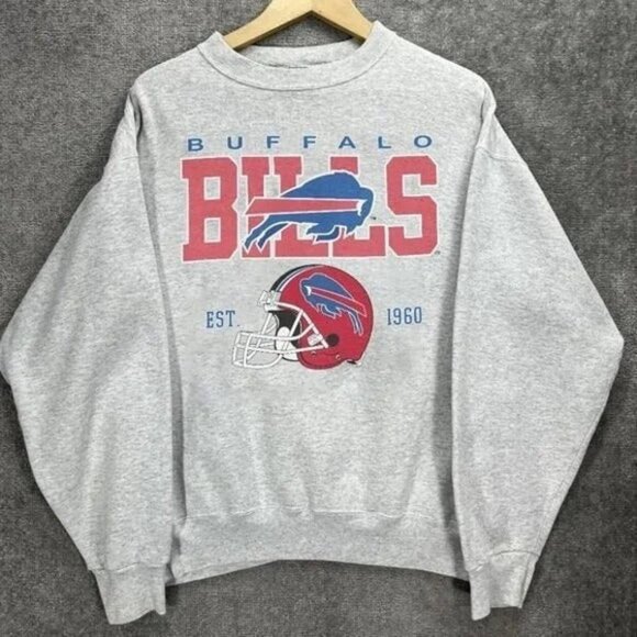 Buffalo Bills Football NFL Retro Team Logo Sports Graphic Fan Sweatshirt 159 - Picture 1 of 5